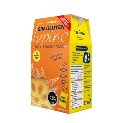 Galletas de Naranja-Jengibre sin gluten y veganas, con Lupino 180g (Junaeb)