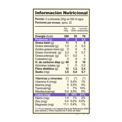 Bebida de Avena en Polvo 450g (Junaeb)