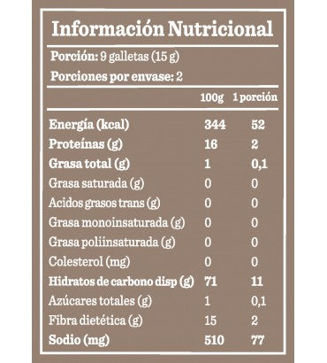 Galletas Arroz, Lenteja y Maíz sin gluten- saladas (Junaeb)