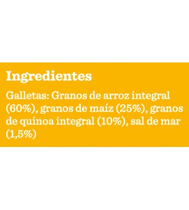 Galletas de Arroz, Maíz y Quinoa sin gluten, saladas