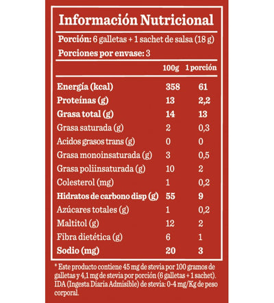 Galletas sin gluten tipo Arroz con Crema de Yogurt Manzana y Canela 3 Pockets (Junaeb)