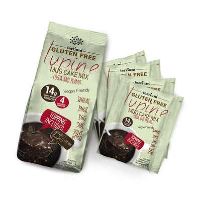 Mezcla para MugCake Lupino Cacao y Maní  (4 sobres) (Junaeb)