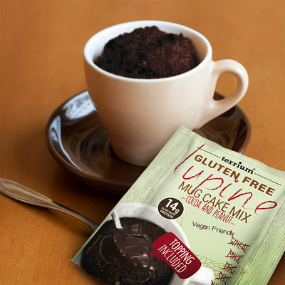 Mezcla para MugCake Lupino Cacao y Maní  (4 sobres) (Junaeb)