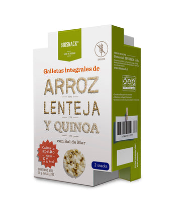 Galletas de Arroz, Lenteja y Quinoa sin gluten , saladas