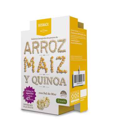 Galletas de Arroz, Maíz y Quinoa sin gluten, saladas