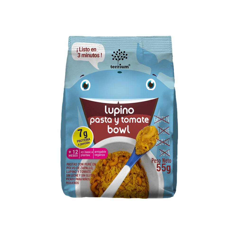 Pasta con puré en polvo de tomates, Pasta & Tomate Bowl para niños 55g
