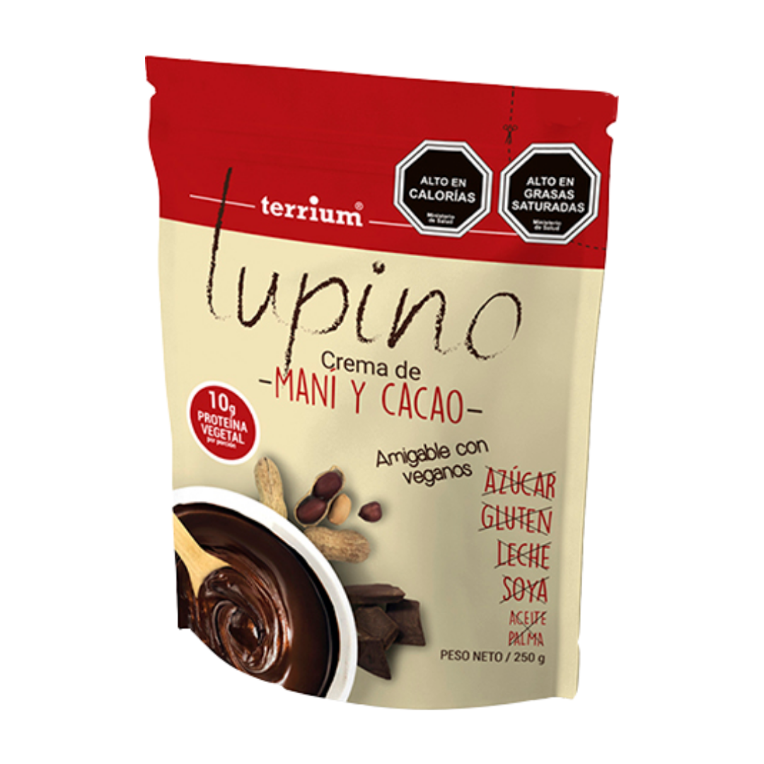 Crema Maní Cacao con proteína Lupino 250g